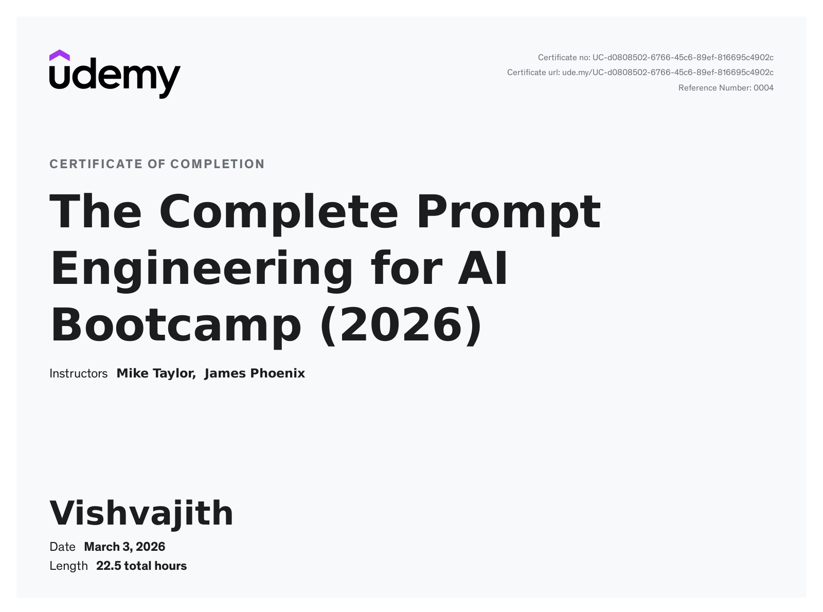 Prompt Engineering Certificate